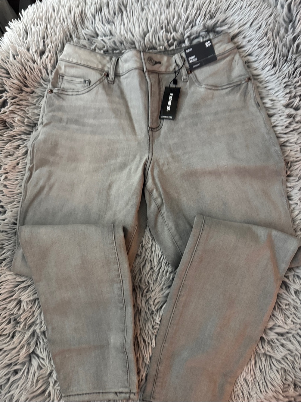 Express Skinny Jeans in Light Gray